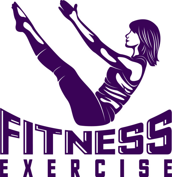 设计女性健身运动标志体操图片下载
