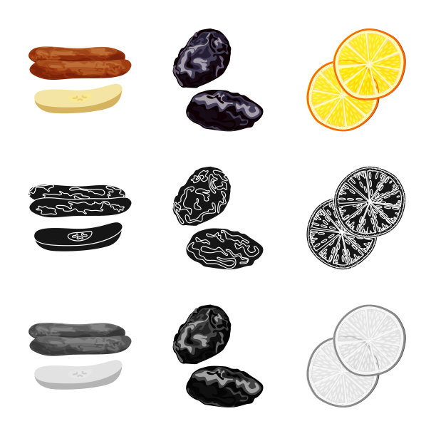 孤立对象食品和原始符号集图片下载