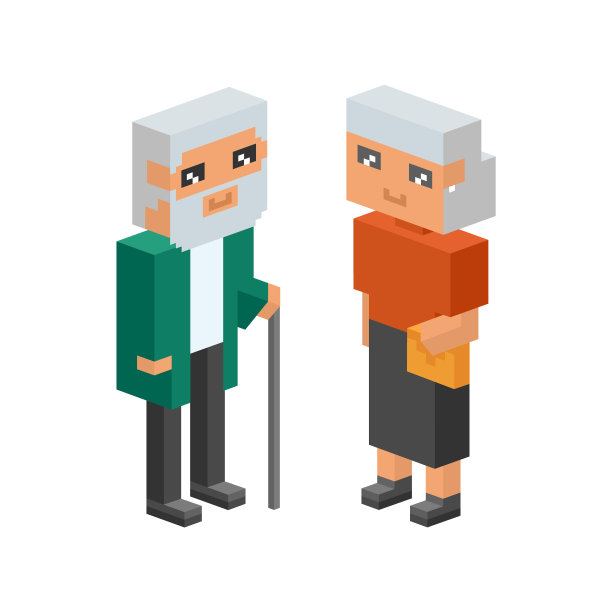 三维等距家庭夫妇人概念平图片下载