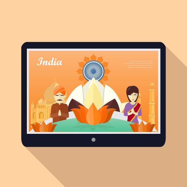 平面设计中的印度模板概念图片下载