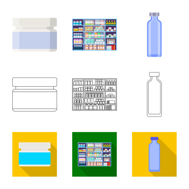 零售和医疗保健图标图片下载