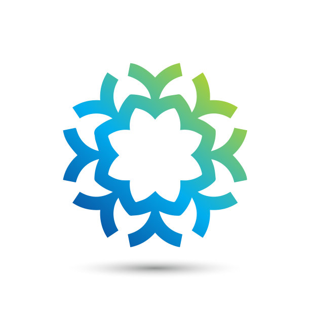 抽象典雅的花卉标志图标设计图片下载