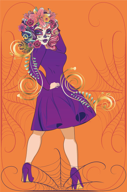 糖骷髅女巫图片下载