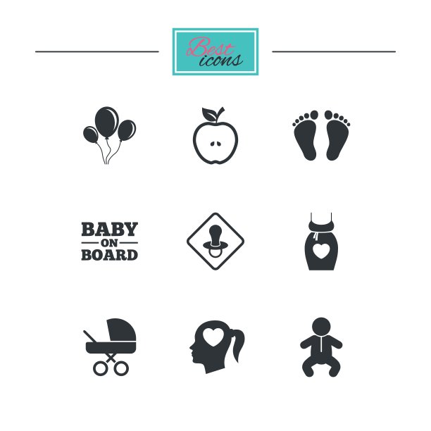 孕妇和婴儿护理图标图片下载