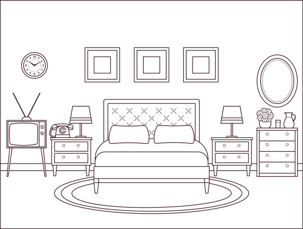 客房内设有双人床图片下载