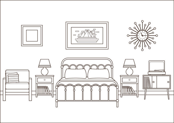 客房内设有双人床图片下载