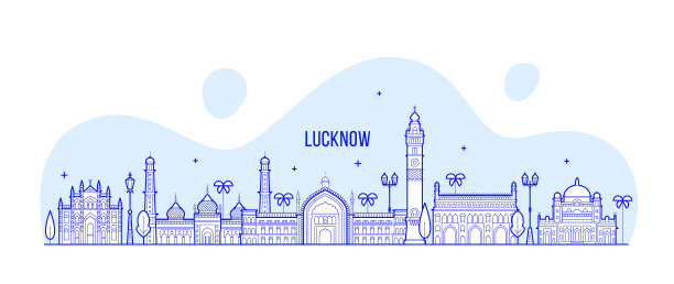 勒克瑙天际线印度北方邦城市图片下载