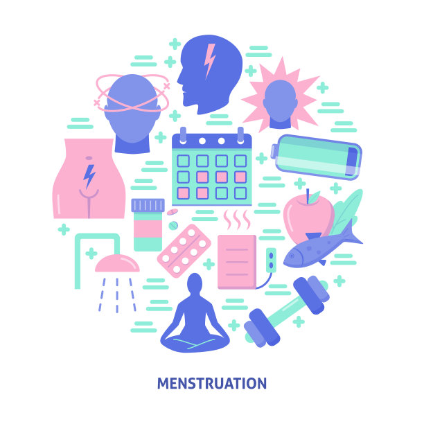 扁平化风格的月经圆概念横幅图片下载