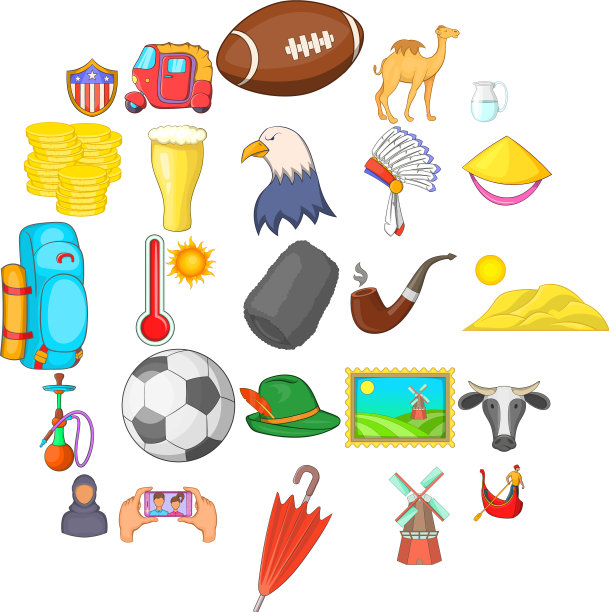 游隼图标设置卡通风格图片下载