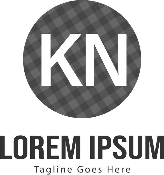 现代边框KN首字母logo模板图片下载