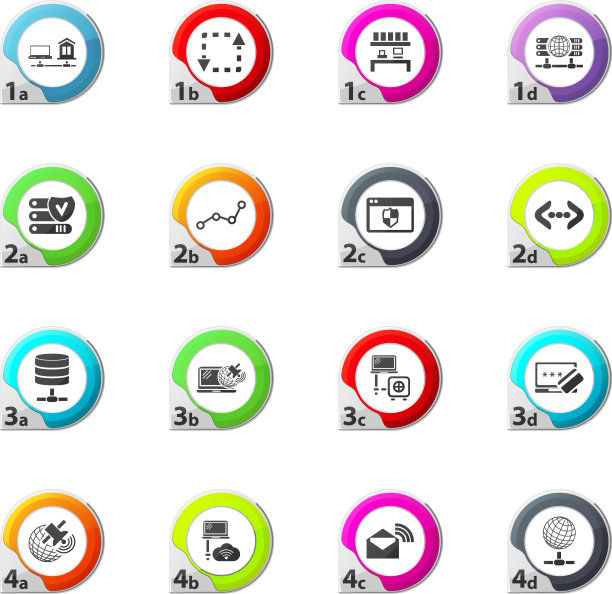 Internet服务器网络图标集图片下载