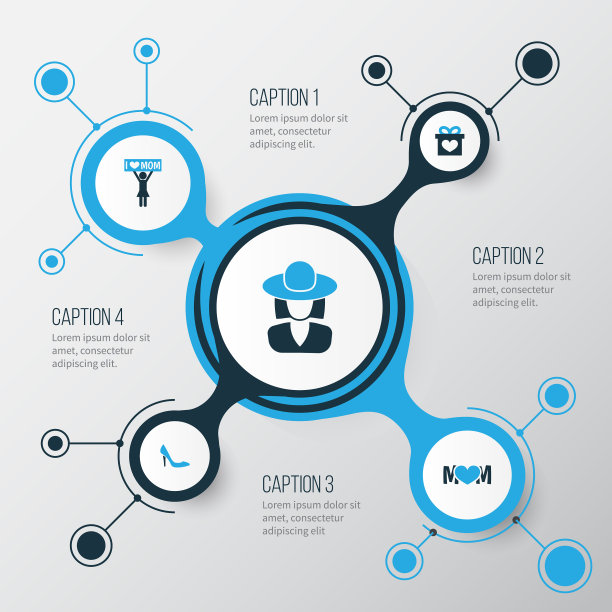 母亲节彩色图标设计概念集5图片下载