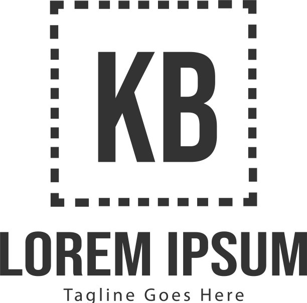 现代边框KB首字母logo模板图片下载