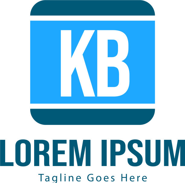 现代边框KB首字母logo模板图片下载