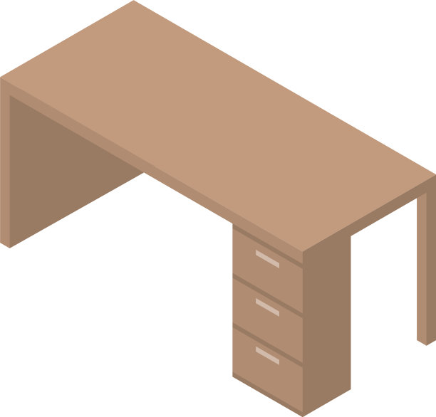 办公室桌子图标等距风格图片下载