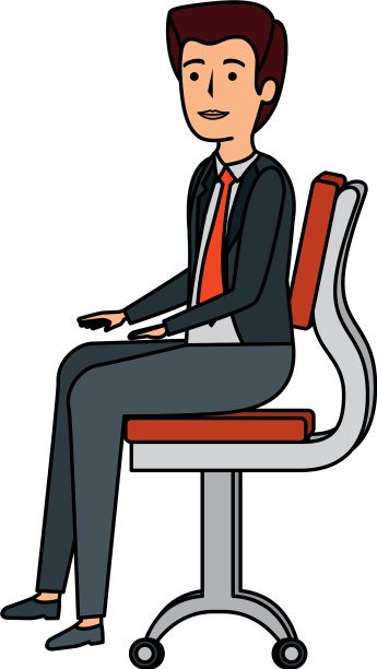 优雅的商人坐在椅子上图片下载