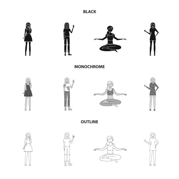 设计姿态和情绪的图标集图片下载