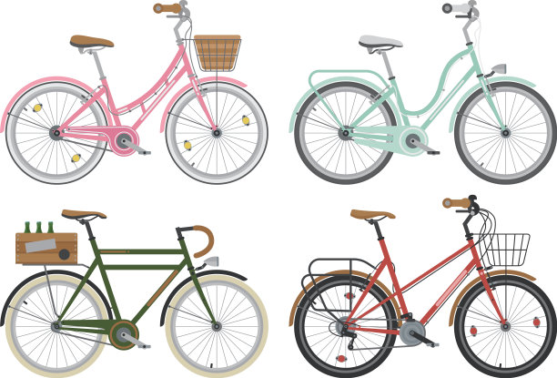 城市街道自行车的配置图片下载