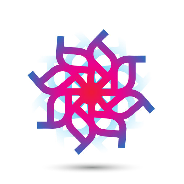 抽象典雅的花卉标志图标设计图片下载