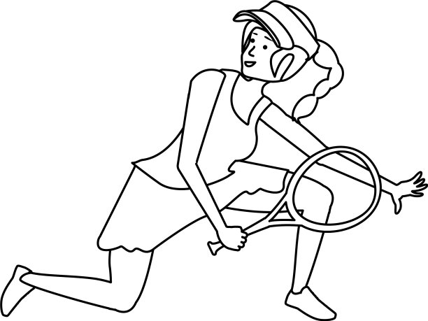 女子网球用球拍打图片下载