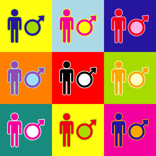 男性标志波普艺术风格图片下载