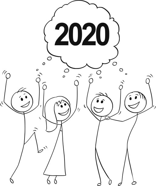 一群商人庆祝的漫画图片下载