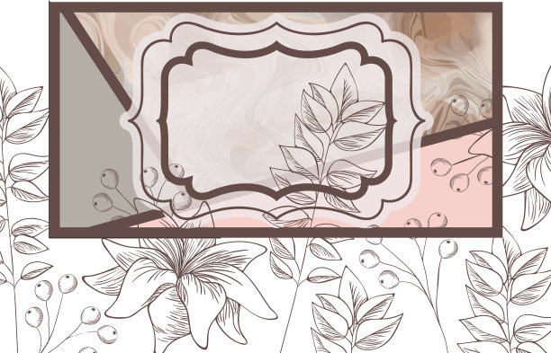 维多利亚风格的框架和花朵孤立的图标图片下载