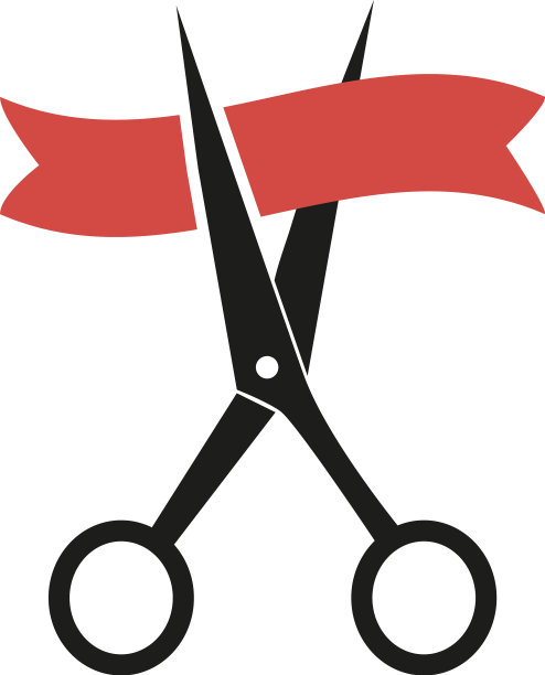 授予打开图标与丝带红色平坦图片下载