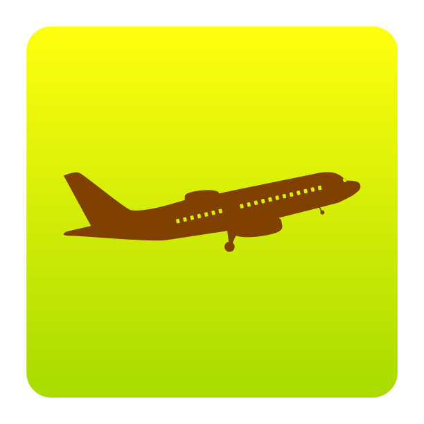 飞行飞机标志侧视图棕色图标图片下载