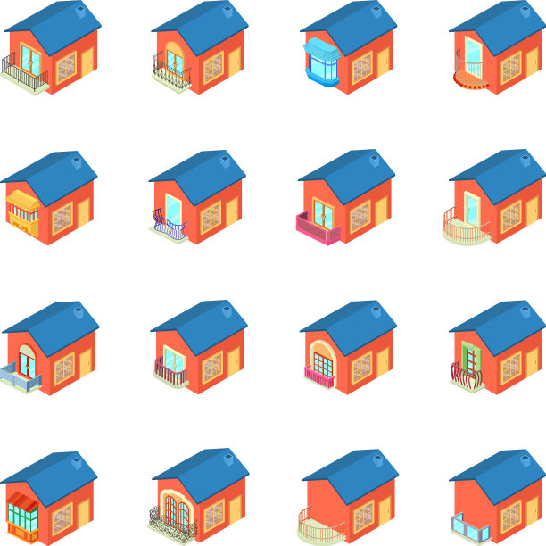 阳台图标设置等距样式图片下载