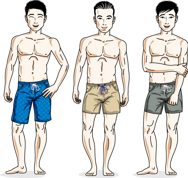 帅哥站着穿沙滩短裤的人图片下载