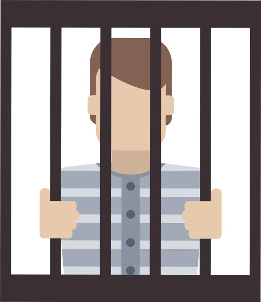 男性囚犯在酒吧图标图像图片下载