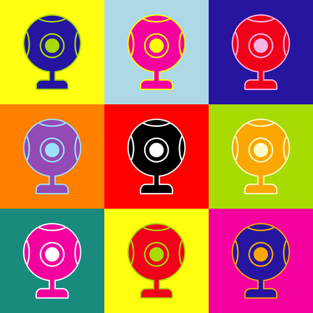 聊天网络摄像头标志波普艺术风格图片下载