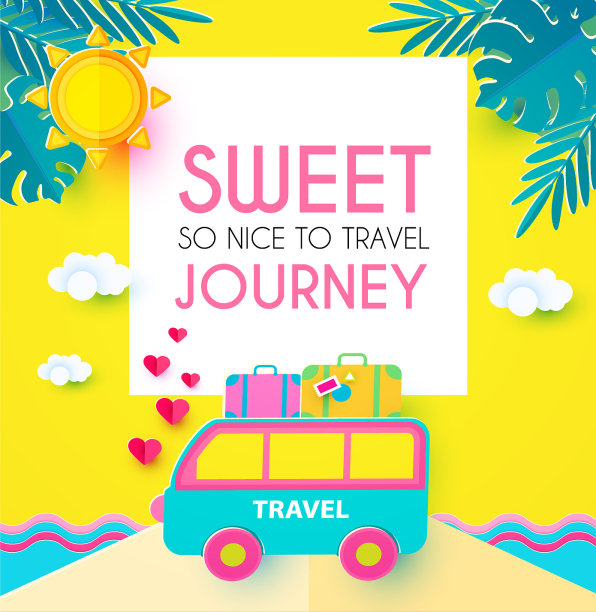 甜蜜旅行度假旅游设计模板图片下载