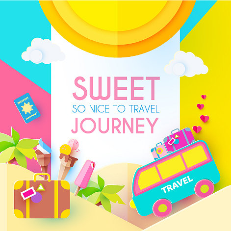 甜蜜旅行度假旅游设计模板图片下载