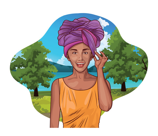 波普艺术年轻女子卡通图片下载