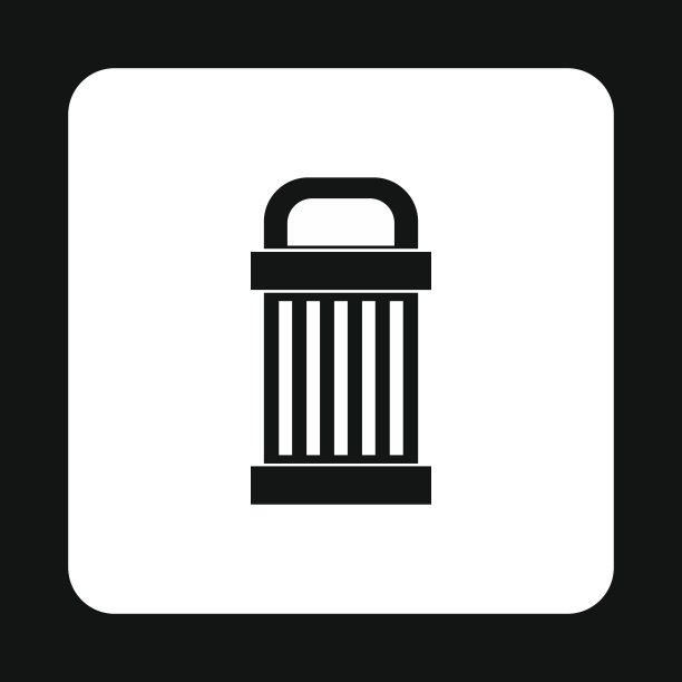 户外垃圾桶图标简约风格图片下载