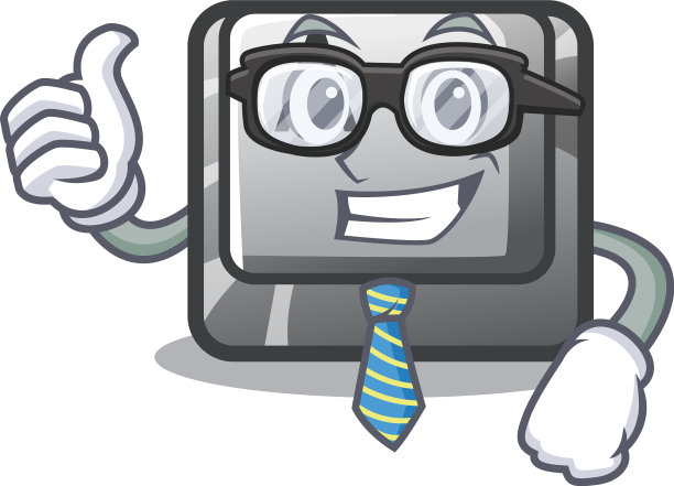 商人在卡通的形状纽扣图片下载