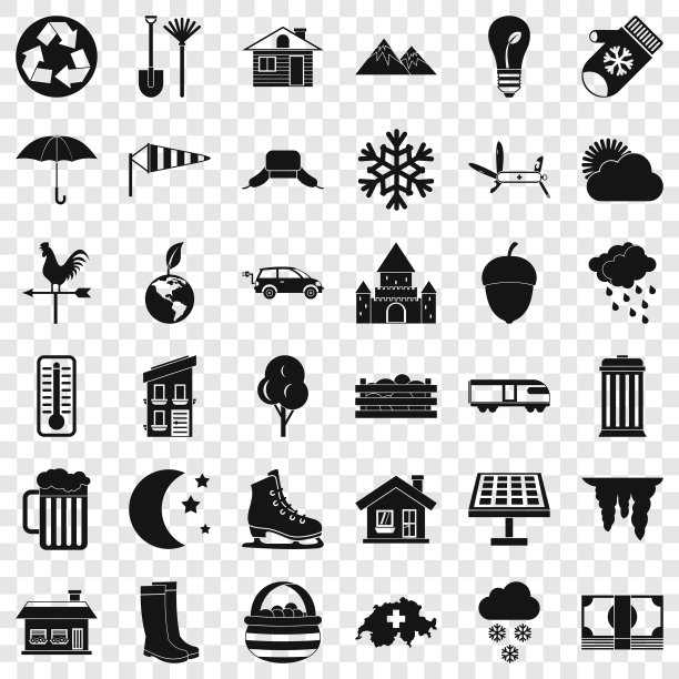 自然屋图标设置简单的风格图片下载