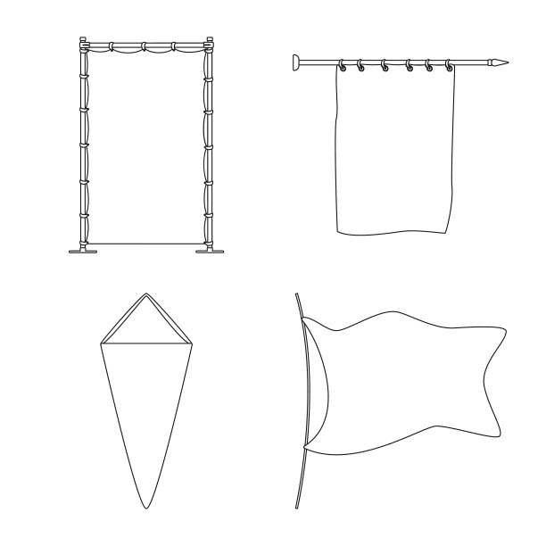 设计空白和帆布标志集图片下载