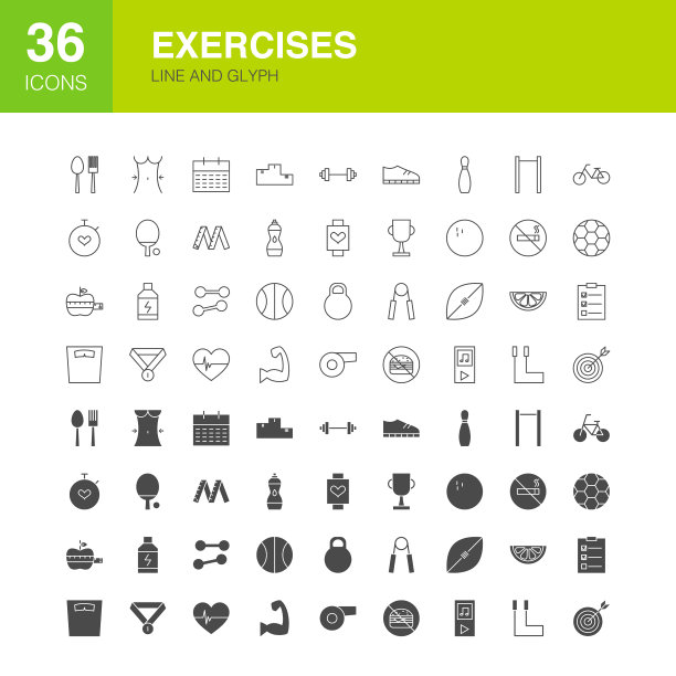 练习线条网字形图标图片下载