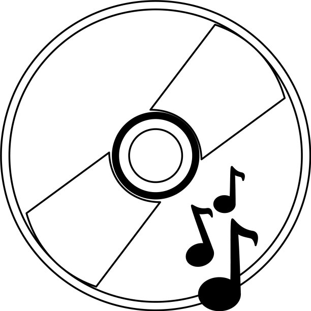 音乐耳机符号孤立在黑色和图片下载