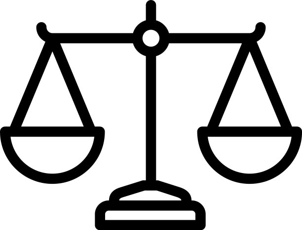 扁平风格的正义天平线条图标，适用于APP UI图片下载