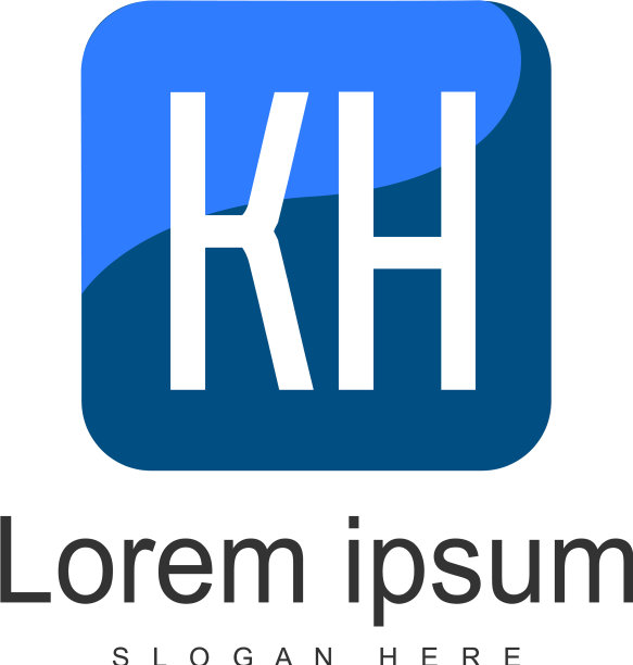 KH字母现代框架标志模板图片下载