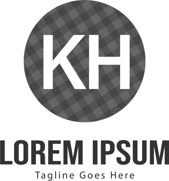 KH字母现代框架标志模板图片下载