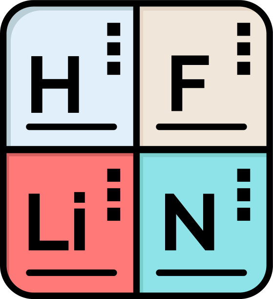 元素周期表中的医学平面颜色图标图片下载