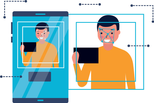 人脸扫描生物识别数字技术图片下载