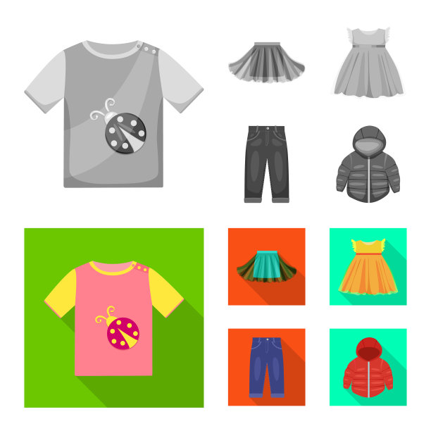 孤立的对象时尚和服装图标设置图片下载