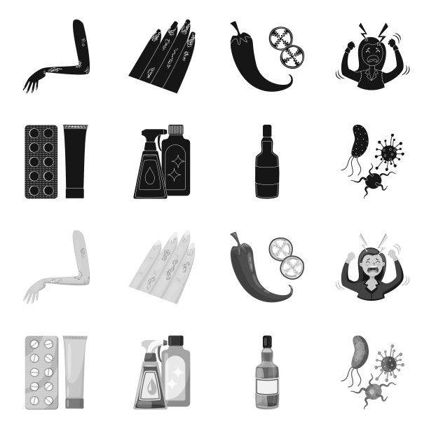 设计医疗和疼痛图标集图片下载