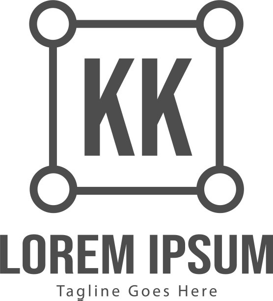 KK字母现代框架标志模板图片下载